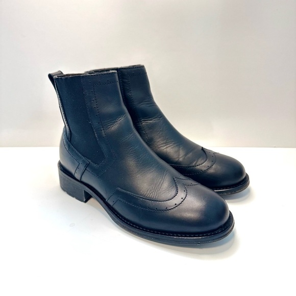 Boemos Black Leather Chelsea Ankle Boots – Made in Italy – Size 37 - Picture 2 of 7